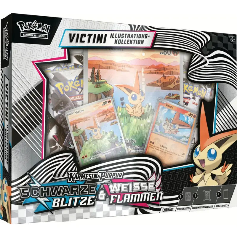 Pokémon Karmesin & Purpur Weisse Flammen & Schwarze Blitze Victini Illustrations-Kollektion