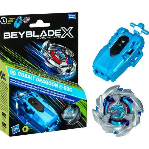 Beyblade X Cobalt Dragoon 2-60C Deluxe linksdrehdes Schnur-Starter Set