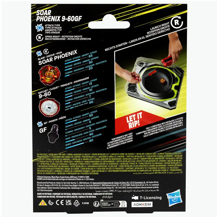 Hasbro - Beyblade X Soar Phoenix Deluxe Schnur-Starter Set