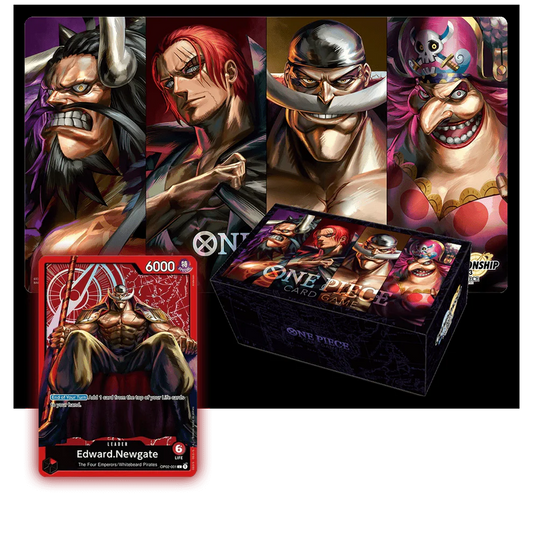 One Piece Card Game - Former Four Emperors Promo Set Playmat Storage Box Leader Card [EN]