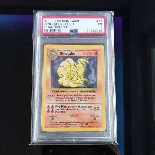1999 Pokemon Game 12 Ninetales Holo Sahdowless psa 5